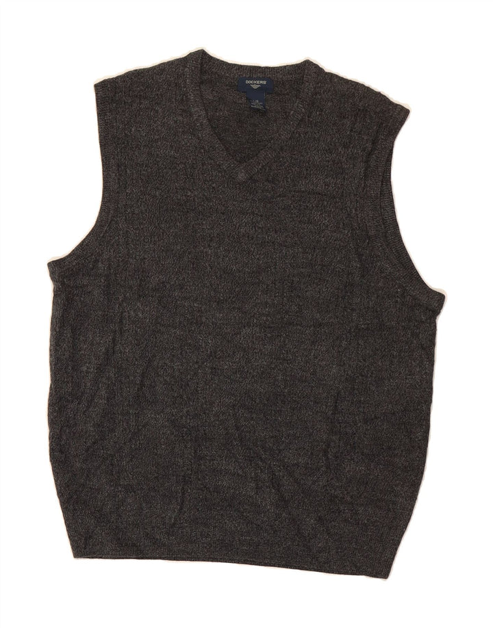 DOCKERS Mens Vest Tank Top Large Grey Acrylic Vintage Dockers and Second-Hand Dockers from Messina Hembry 