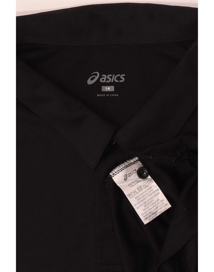 Asics Boys Polo Shirt 13-14 Years Black Polyester