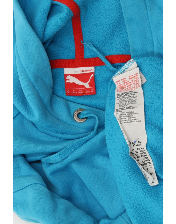 PUMA Mens Hoodie Jumper Medium Blue Cotton