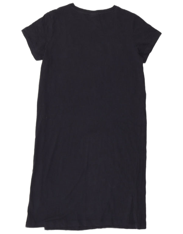 Champion Womens Graphic T-Shirt Dress UK 14 Medium Navy Blue Cotton