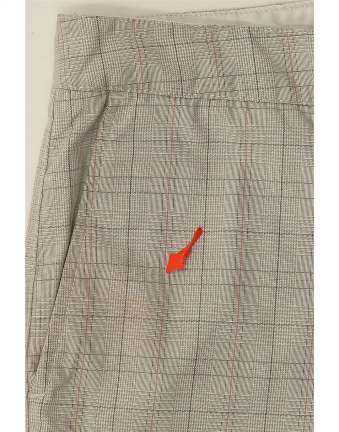 Hurley Mens Chino Shorts W32 Medium Beige Check Polyester