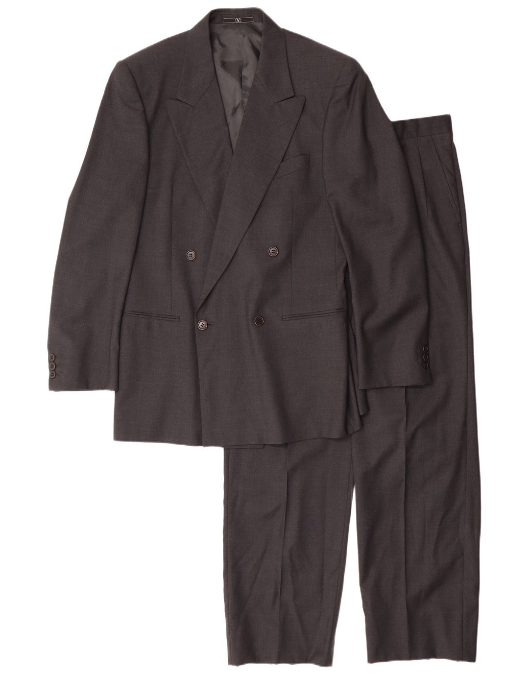 VALENTINO Mens Double Breasted 2 Piece Suit IT 50 Large W34 L30  Grey