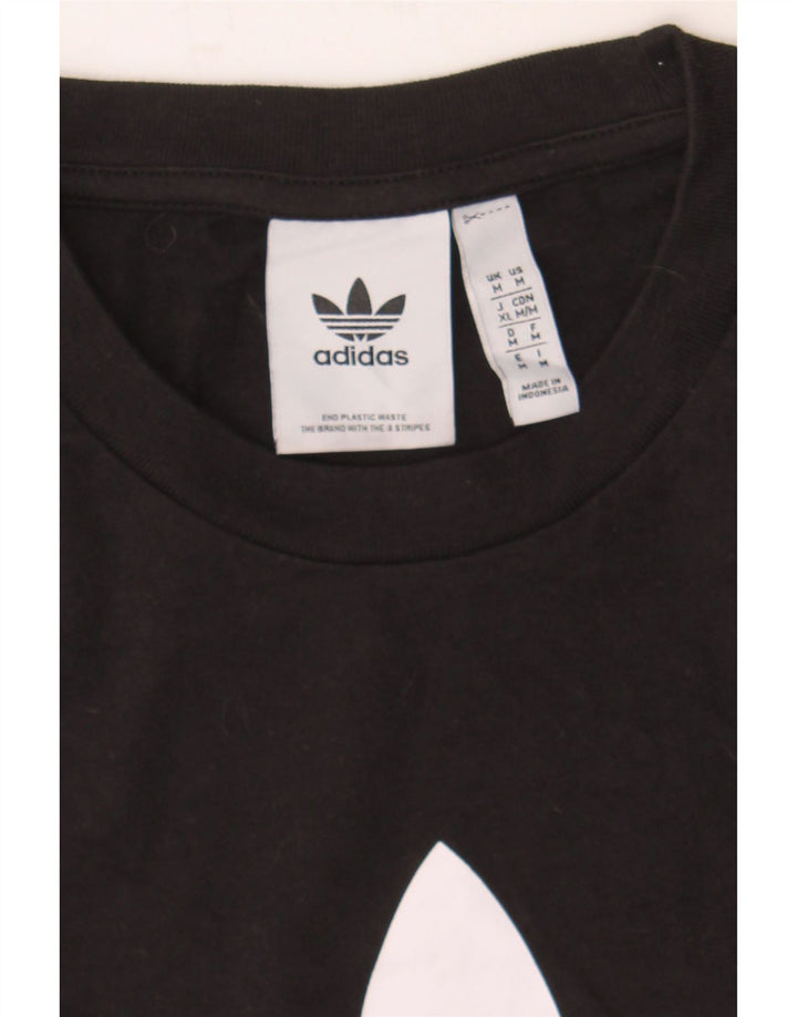 ADIDAS Mens Graphic T-Shirt Top Medium Black Cotton Vintage Adidas and Second-Hand Adidas from Messina Hembry 