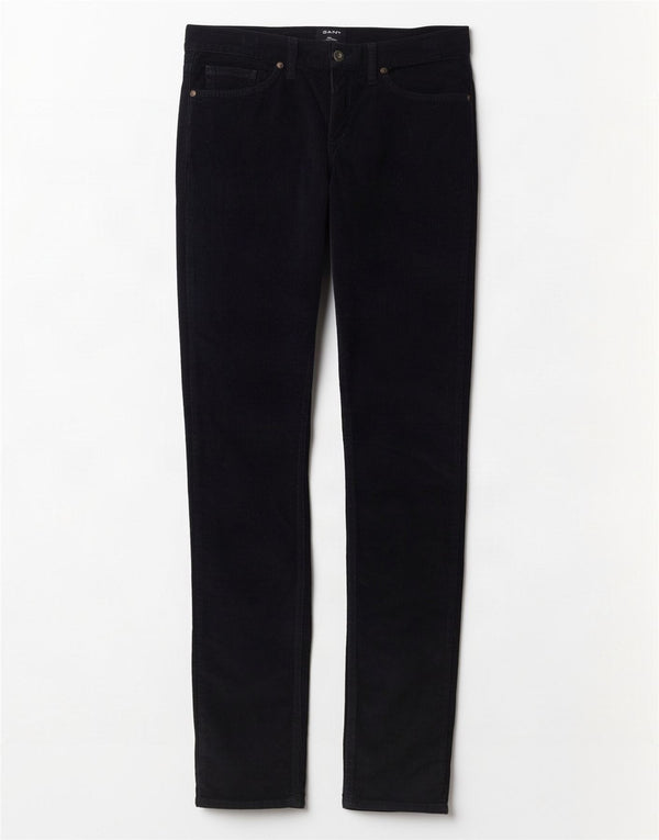Gant Womens Straight Corduroy Trousers W27 L32 Navy Blue Cotton