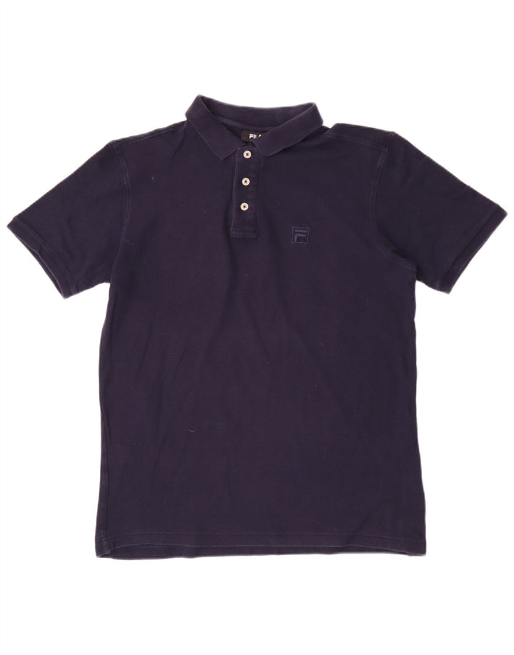 Fila Mens Polo Shirt Medium Navy Blue Cotton