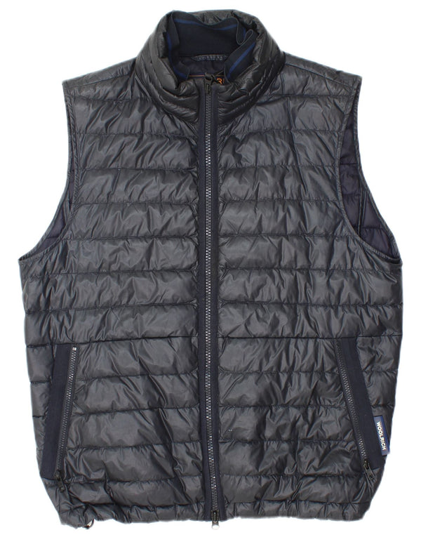 WOOLRICH Mens Padded Gilet UK 38 Medium Black Polyamide