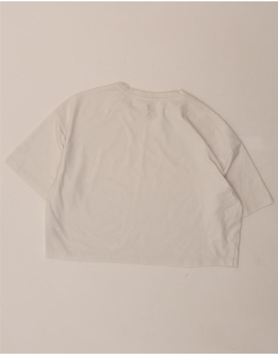 CONVERSE Womens Oversized Crop T-Shirt Top UK 14 Medium White Cotton Vintage Converse and Second-Hand Converse from Messina Hembry 