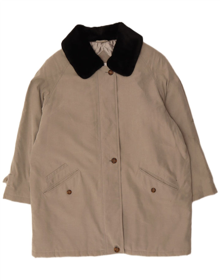 ST. BERNARD Womens Overcoat UK 20 2XL Grey Colourblock Polyester