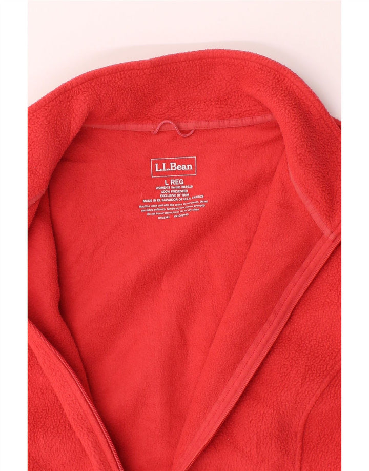 L.L.BEAN Womens Fleece Jacket UK 16 Large Red Polyester Vintage L.L.Bean and Second-Hand L.L.Bean from Messina Hembry 
