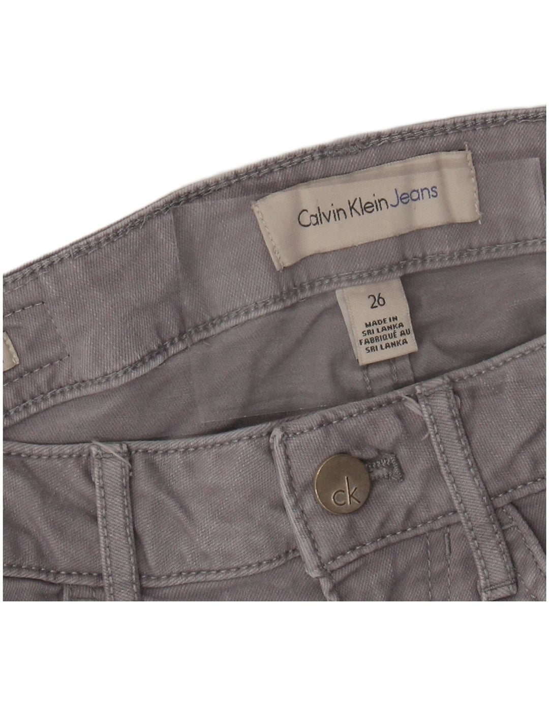 CALVIN KLEIN Womens Skinny Casual Trousers W26 L27 Grey