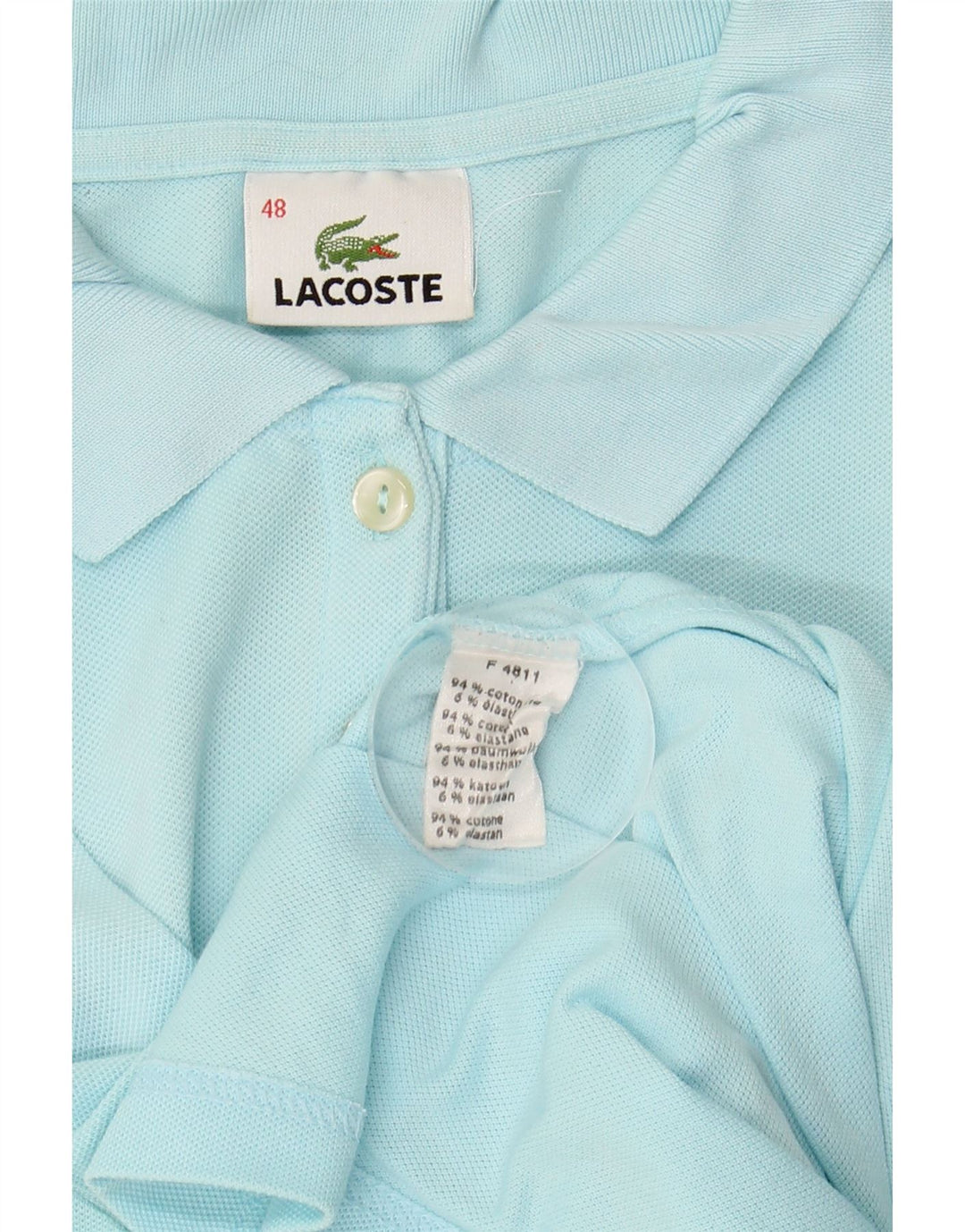 LACOSTE Womens Polo Shirt Size 48 XL Blue Cotton