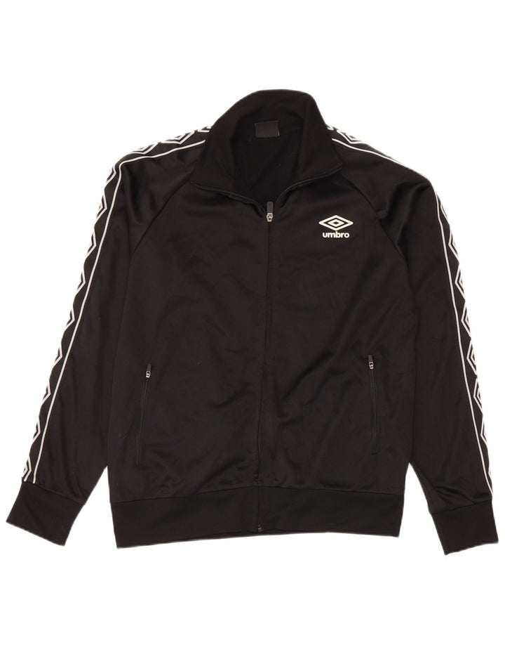 UMBRO Mens Graphic Tracksuit Top Jacket Medium Black Polyester