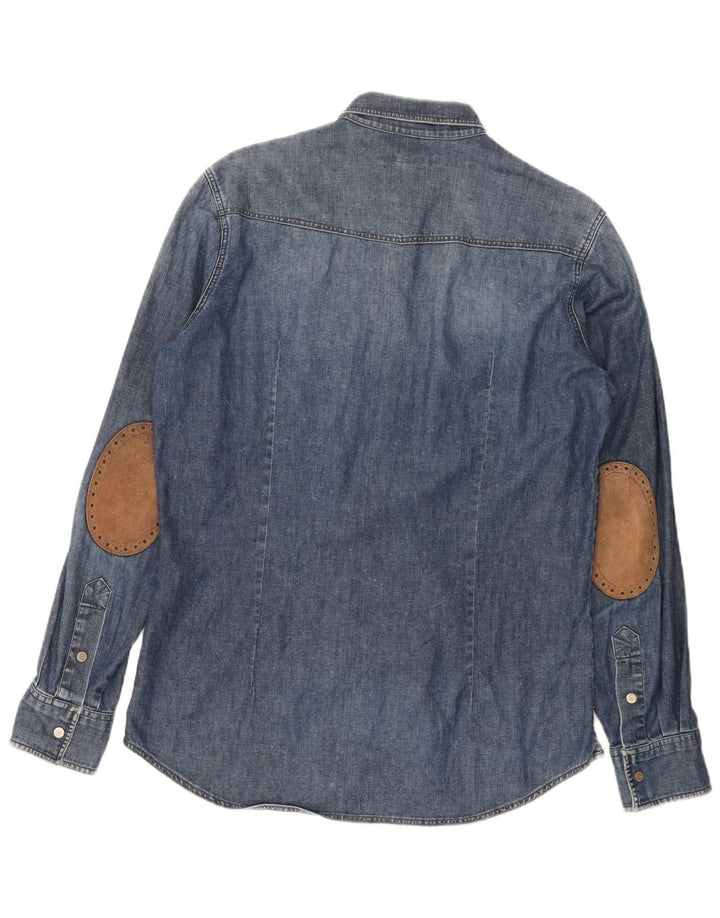 SIVIGLIA Mens Denim Shirt Small Blue Cotton