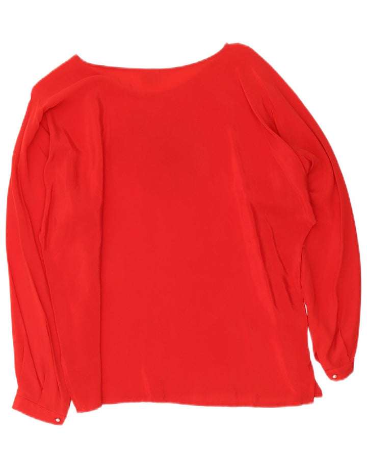 Ines Womens Blouse Top IT 46 Large Red Floral Acetate