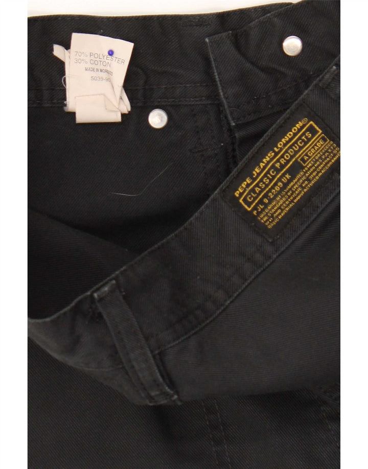 PEPE Jeans Mens Wide Leg Trousers W30 L34 Black Polyester