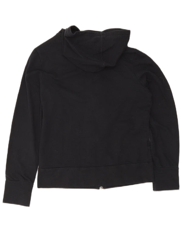 Adidas Womens Zip Hoodie Sweater UK 14 Medium Black Cotton