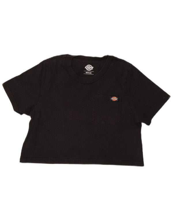 Dickies Womens Crop T-Shirt Top UK 12 Medium Black Cotton