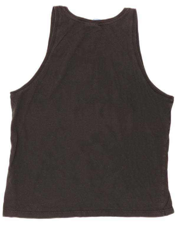Adidas Womens Graphic Vest Top UK 16 Large Black Cotton