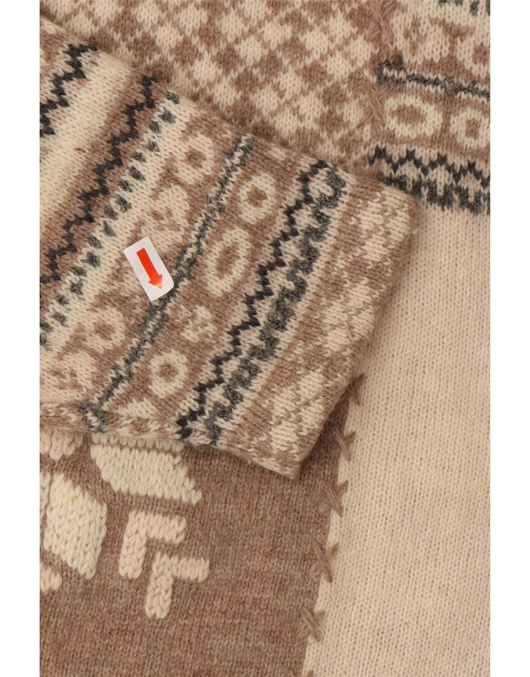 SURPRISE Womens Loose Fit Shawl Neck Jumper Sweater IT 40/42 Medium Beige