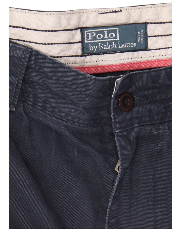 POLO RALPH LAUREN Mens Cargo Shorts W34 Large Navy Blue Cotton