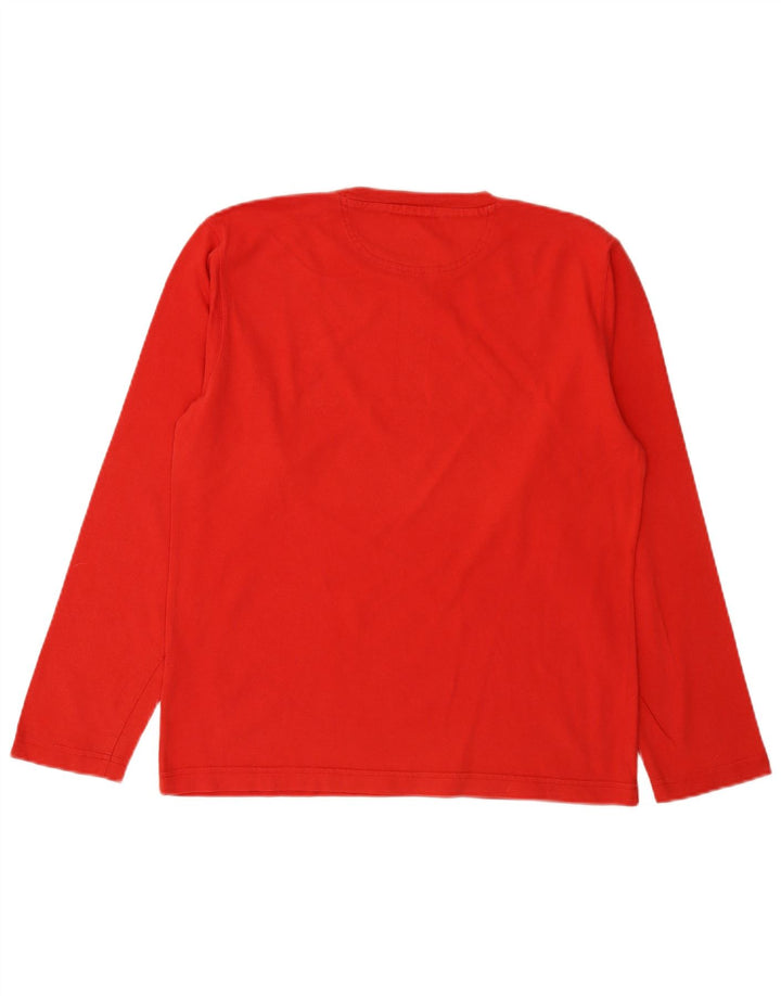 Champion Mens Graphic Top Long Sleeve Small Red Cotton