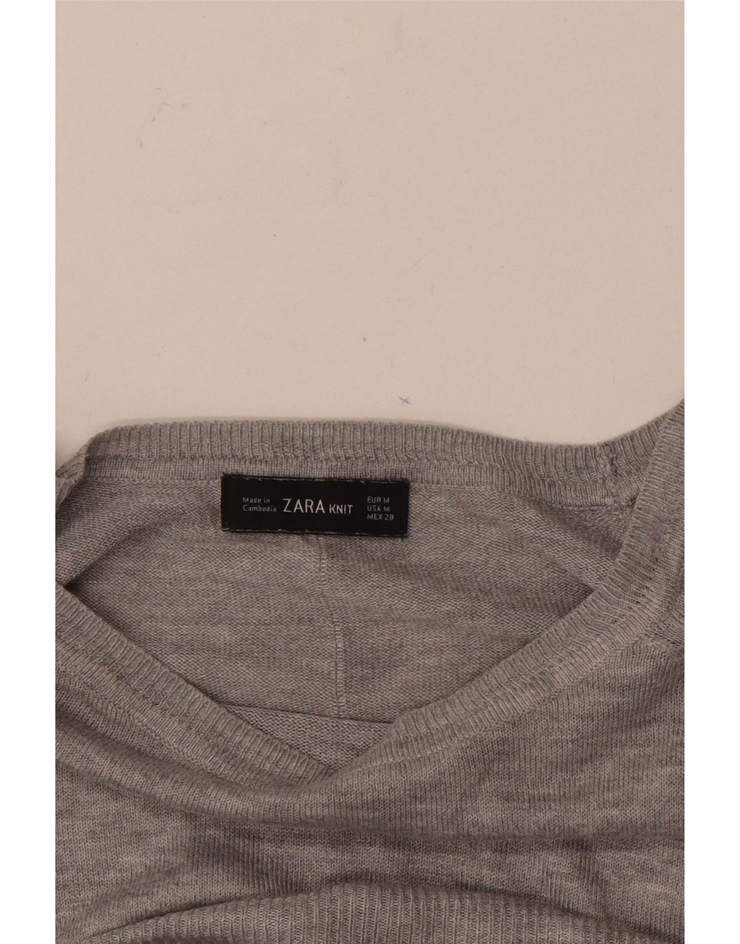 Zara Womens Boat Neck Jumper Sweater UK 14 Medium Grey