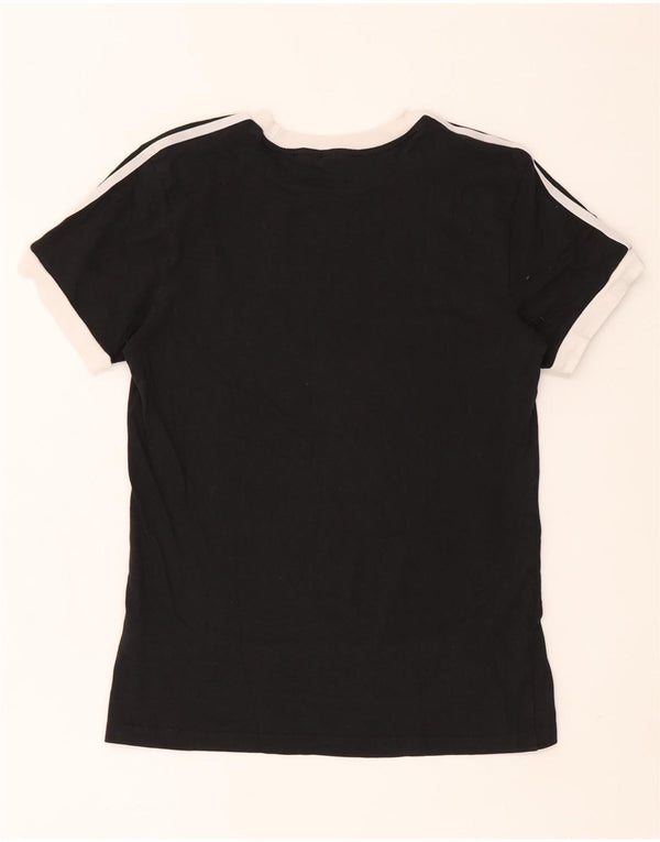 Adidas Womens T-Shirt Top UK 4 XS Black Cotton