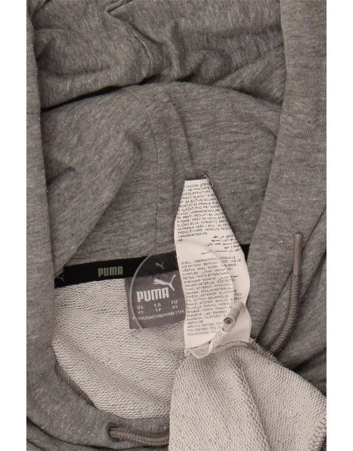 PUMA Mens Graphic Hoodie Jumper XS Grey Cotton