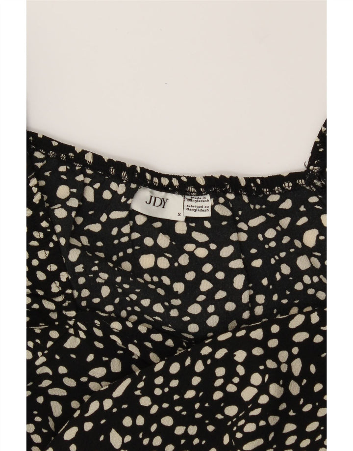 VINTAGE Womens A-Line Dress UK 10 Small Black Spotted Polyester Vintage Vintage and Second-Hand Vintage from Messina Hembry 