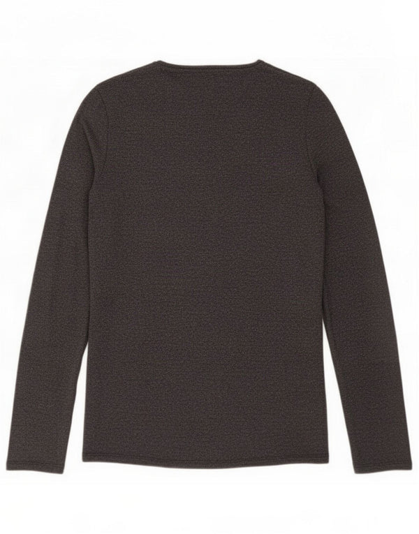 Zara Womens V-Neck Jumper Sweater UK 14 Large Grey Polyester