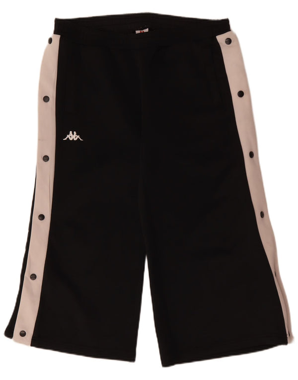 KAPPA Womens Capri Tracksuit Trousers UK 16 Large  Black Colourblock