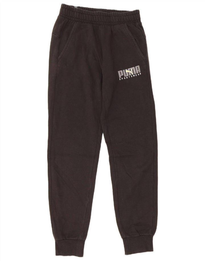PUMA Mens Graphic Tracksuit Trousers Joggers XS Black Cotton