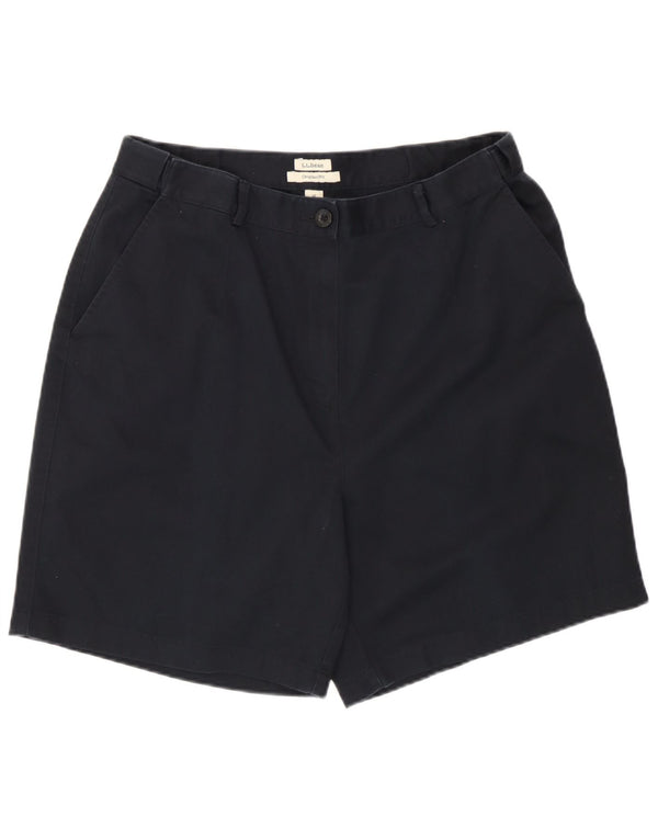 L.L.Bean Womens High Waist Original Fit Chino Shorts US 14 XL W34 Navy Blue