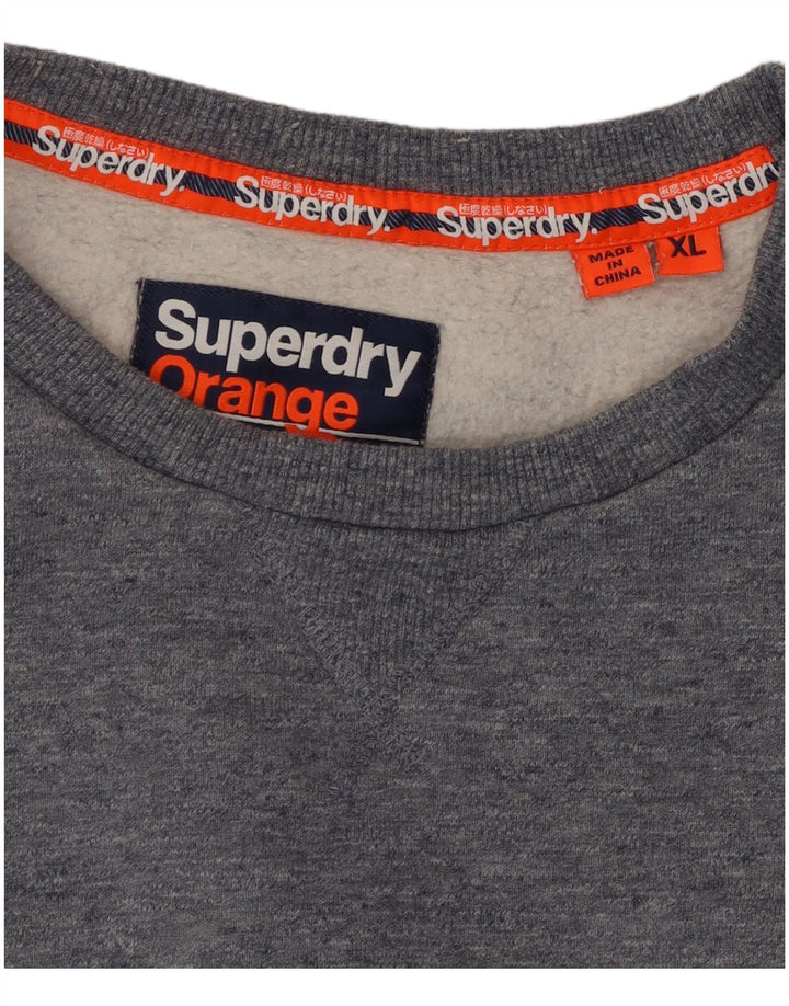 SUPERDRY Womens Sweatshirt Jumper UK 18 XL Grey Cotton