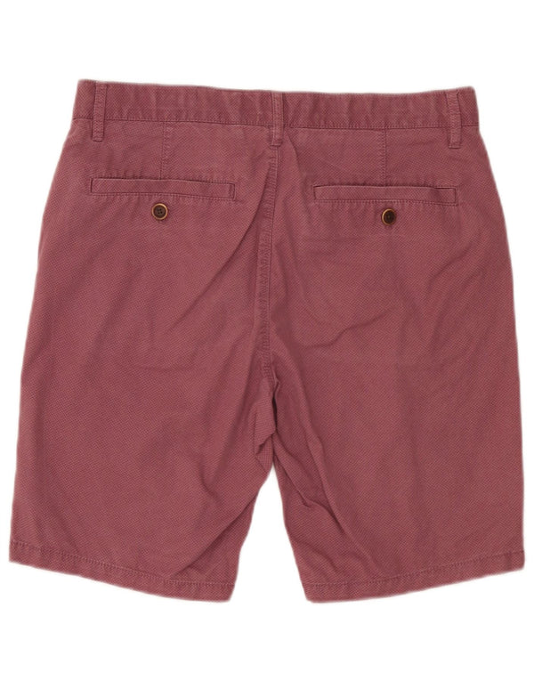 Fat Face Mens Abstract Pattern Chino Shorts W32 Medium Burgundy Cotton