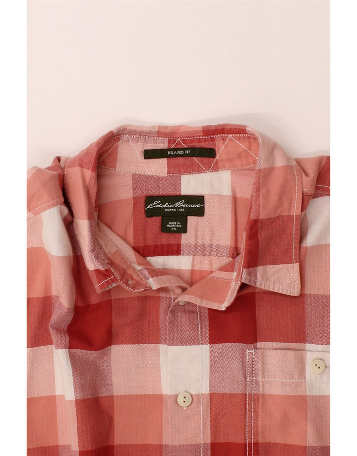 EDDIE BAUER Mens Relaxed Fit Shirt 2XL Red Check Cotton Vintage Eddie Bauer and Second-Hand Eddie Bauer from Messina Hembry 