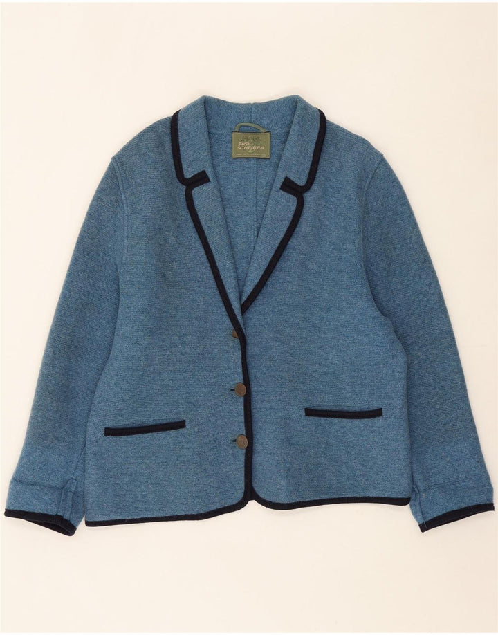SIGI SCHEIBERG Womens Oversized 3 Button Blazer Jacket IT 46 Large Blue Vintage Sigi Scheiberg and Second-Hand Sigi Scheiberg from Messina Hembry 