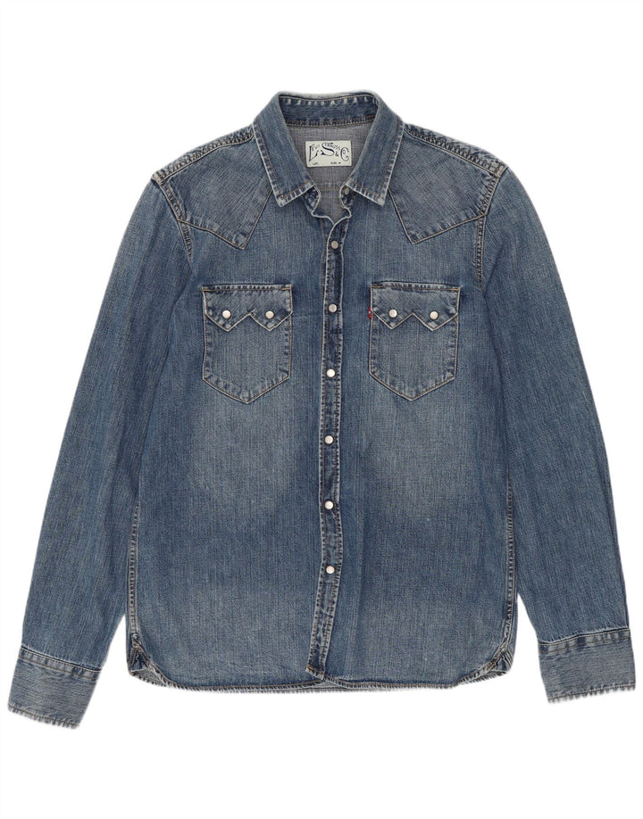 Levi's Mens Western Denim Shirt Medium Blue Cotton