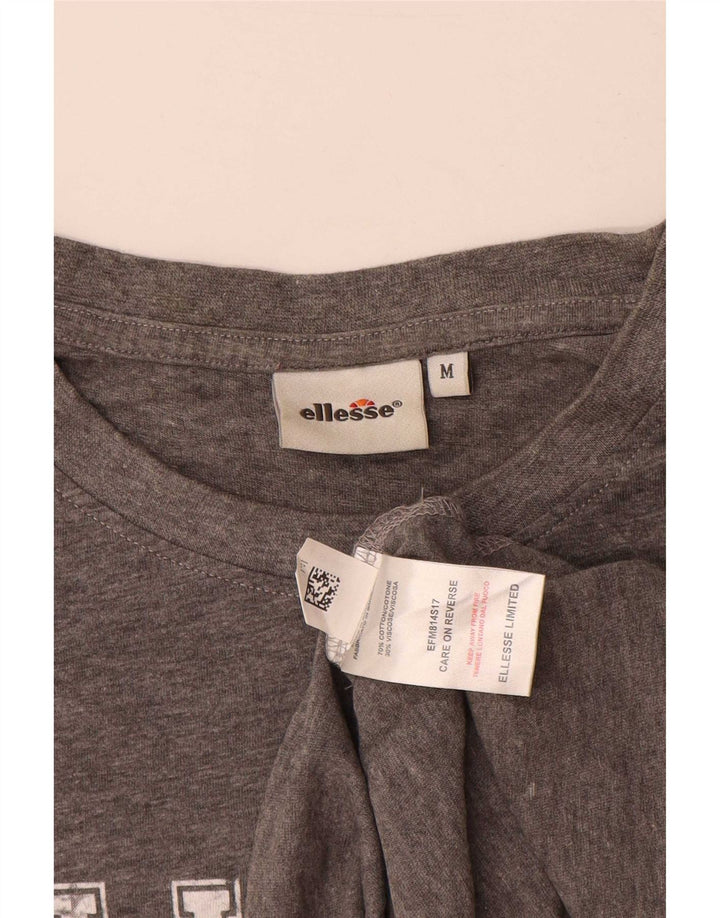 Ellesse Mens Graphic T-Shirt Top Medium Grey Flecked Cotton