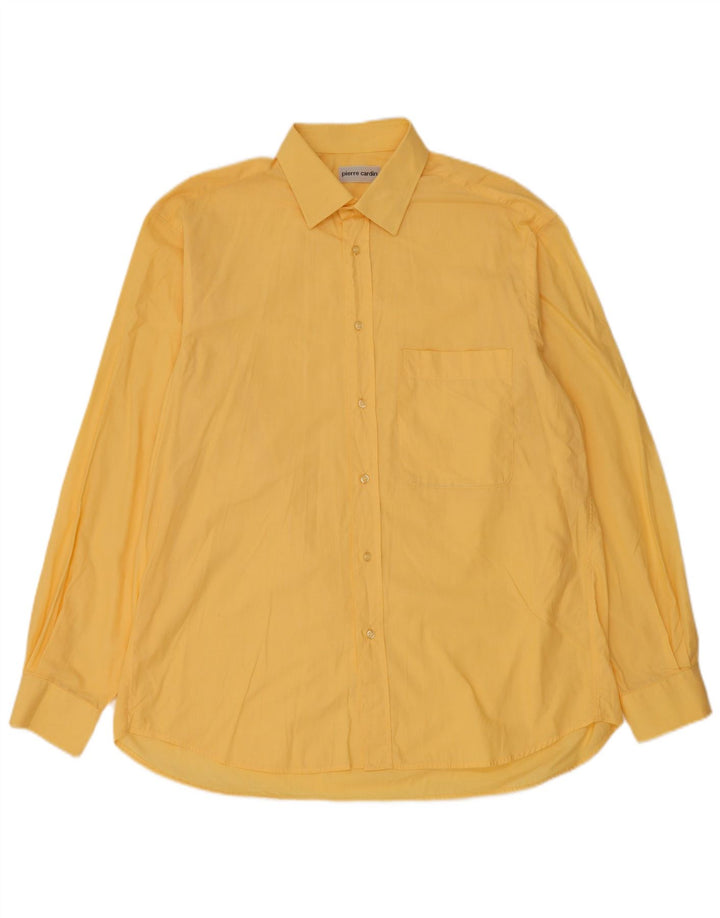 Pierre Cardin Mens Shirt Size 41 Large Yellow Cotton