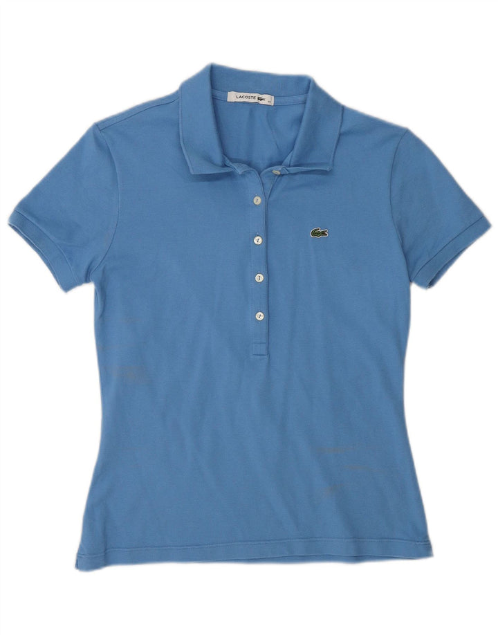 Lacoste Womens Polo Shirt Size 40 Medium Blue Cotton