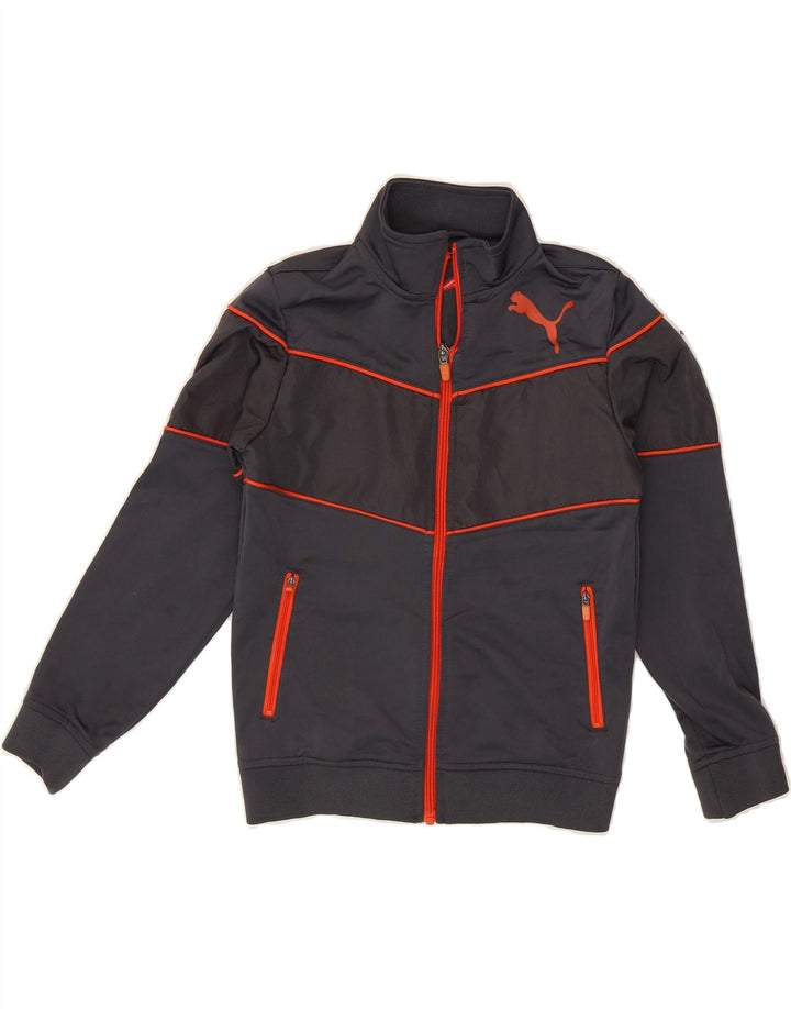 PUMA Boys Tracksuit Top Jacket 7-8 Years Grey Polyester Vintage Puma and Second-Hand Puma from Messina Hembry 
