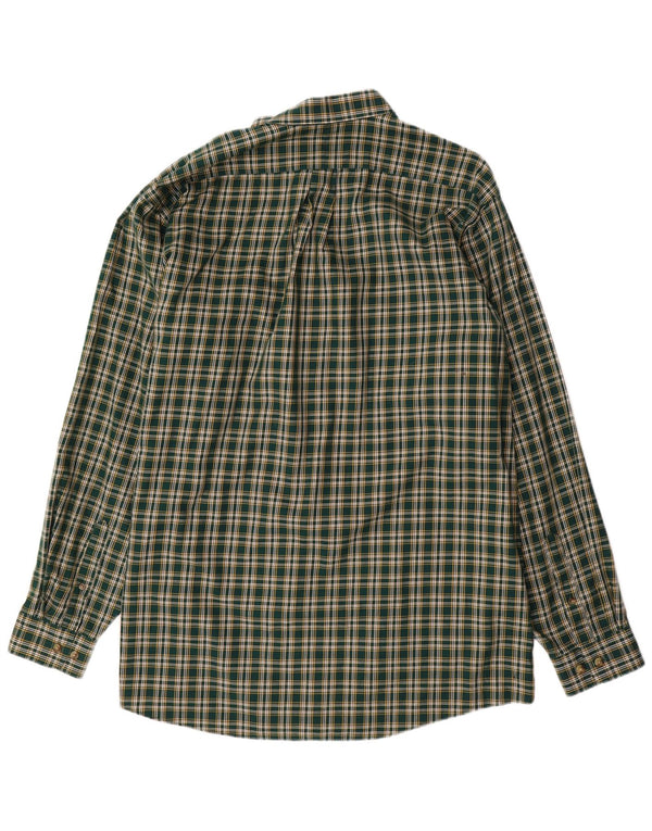 L.L.BEAN Mens Tall Traditional Fit Flannel Shirt XL Green Check Cotton
