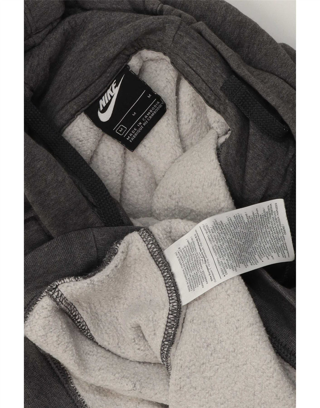 Nike Mens Hoodie Jumper Medium Grey Flecked Cotton