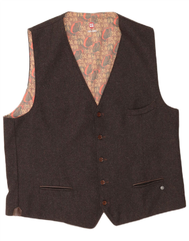 Vintage Mens Waistcoat Large Grey
