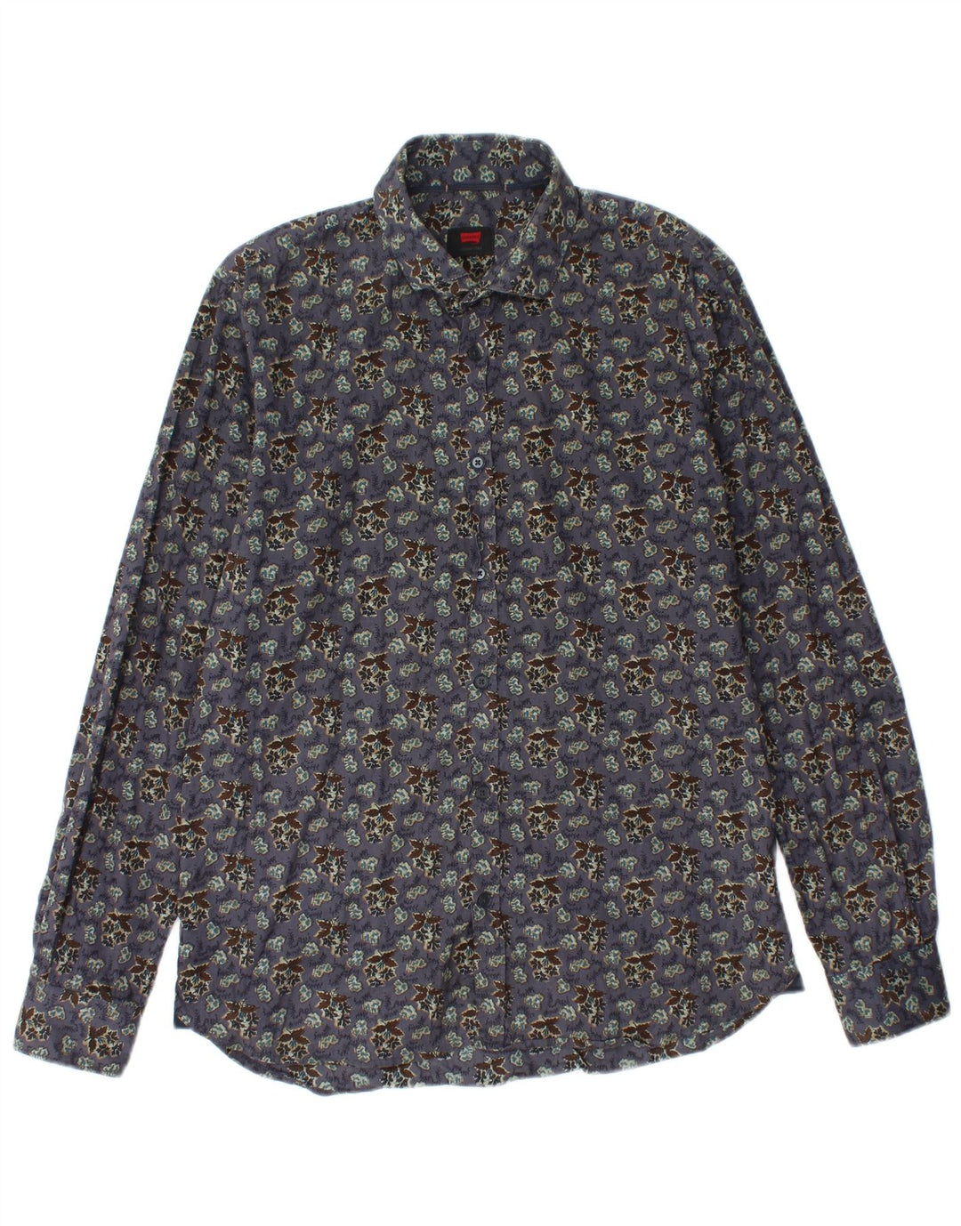 CARRERA Mens Shirt Medium Purple Floral Cotton