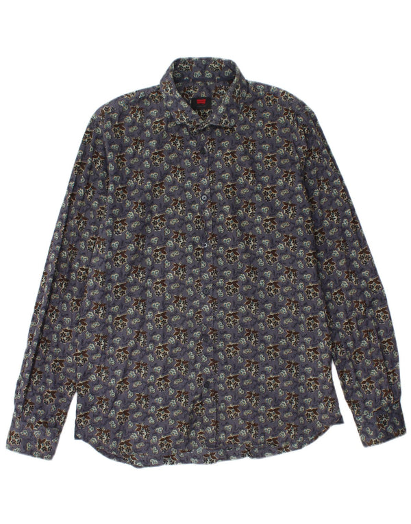 CARRERA Mens Shirt Medium Purple Floral Cotton