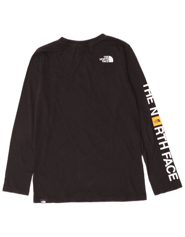 The North Face Boys Graphic Top Long Sleeve 14-15 Years XL Black Cotton