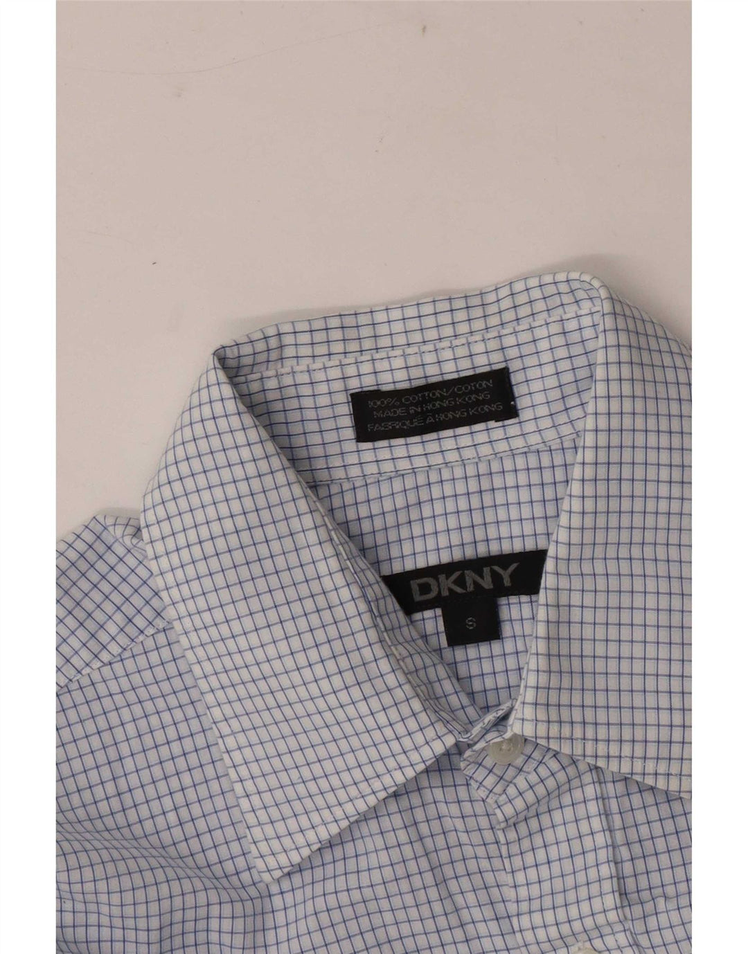 Dkny Mens Shirt Small Blue Check Cotton