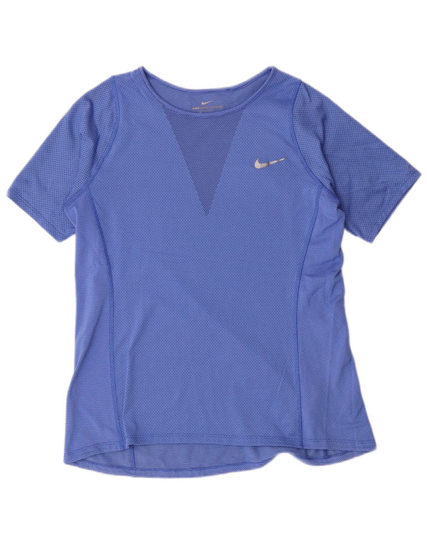 Nike Womens T-Shirt Top UK 14 Medium Blue Polyester